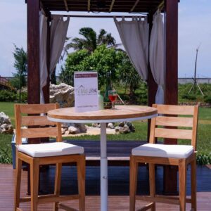 Catalina teak bar chair for outdoor bar, hospitality and commercial projects